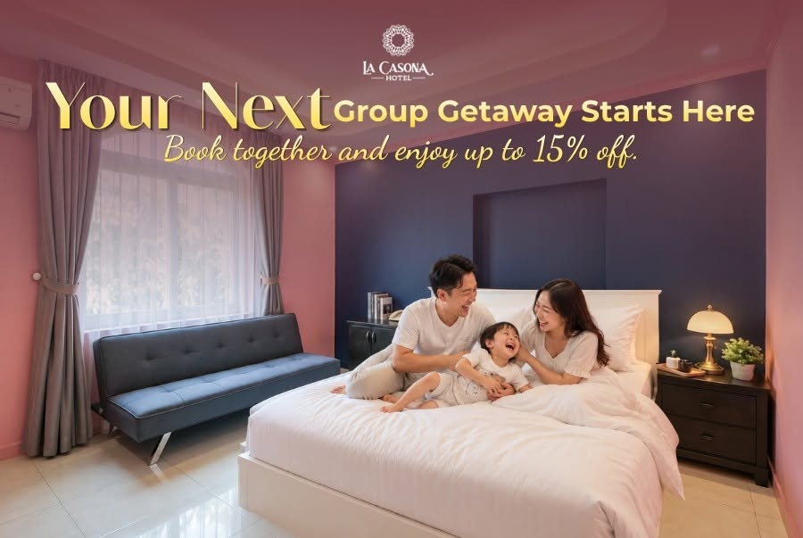 Gia đình tận hưởng kỳ nghỉ tại phòng suite hiện đại của La Casona Hotel Hưng Gia 3