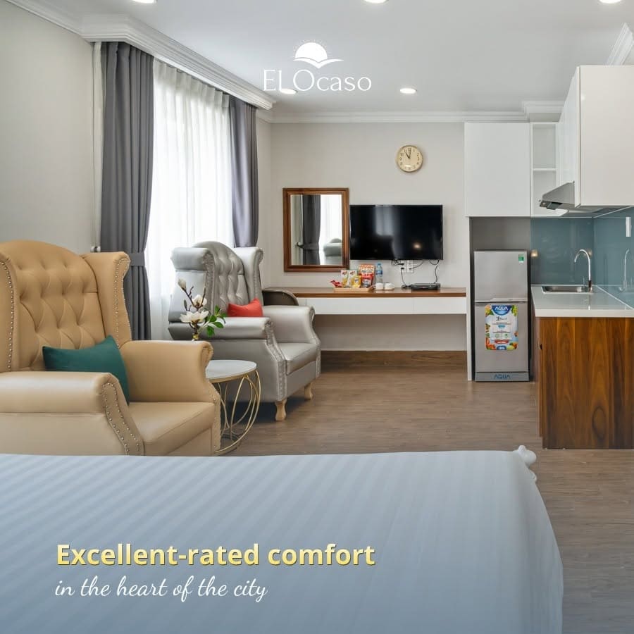 Căn hộ dịch vụ tiện nghi có bếp tại El Ocaso Hotel Quận 7
