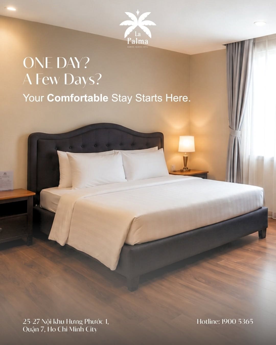 Phòng King size cao cấp đầu giường bọc da tại La Palma Garden Hotel Hưng Phước 1