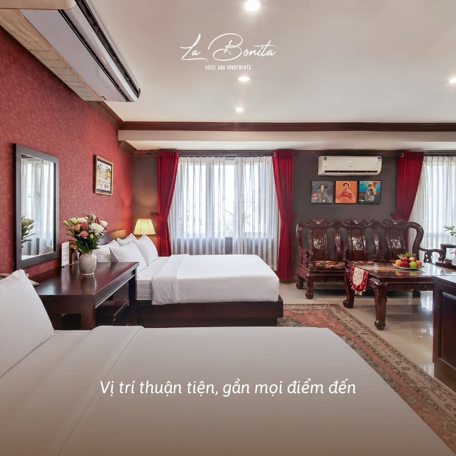 Không gian phòng khách căn hộ dịch vụ thoáng mát tại Phú Mỹ Hưng