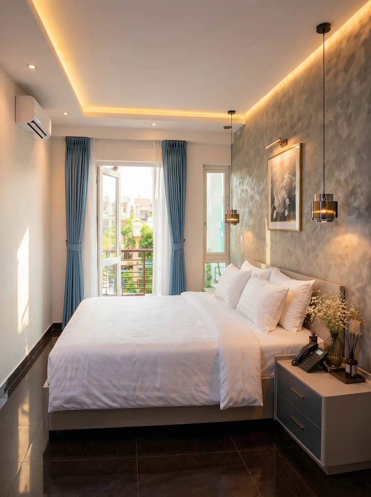 Không gian phòng nghỉ ngập tràn ánh sáng tự nhiên tại SOLÉA Boutique & Spa