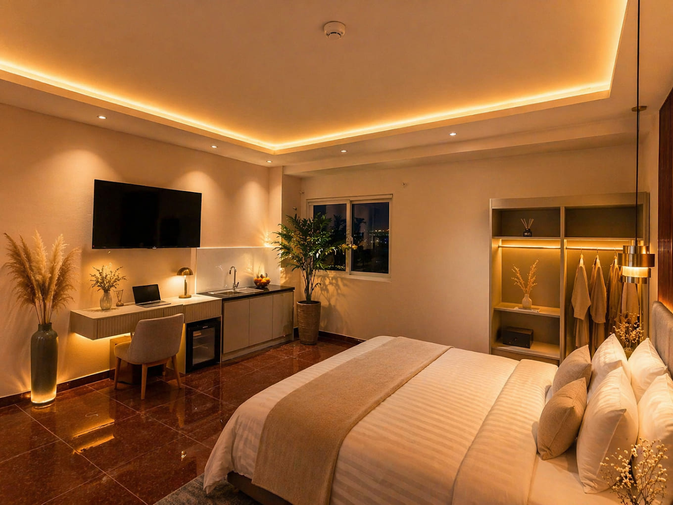 Phòng nghỉ tone màu ấm tại SOLÉA 35/5 Nguyễn Trung Trực